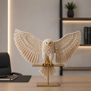 Macrame Eagle Wall Hanging Pattern PDF | Majestic Bird Macrame Tutorial | Large Winged Eagle Fiber Art | DIY Macrame Decor Guide