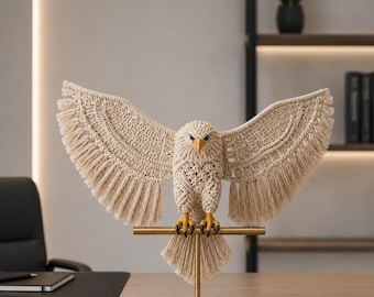 Macrame Eagle Wall Hanging Pattern PDF | Majestic Bird Macrame Tutorial | Large Winged Eagle Fiber Art | DIY Macrame Decor Guide