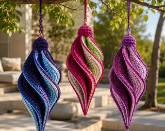 Crochet Wind Spinner Pattern PDF, Hanging Spiral Ornament Crochet Tutorial, Colorful Outdoor Decor, DIY Crochet Gift