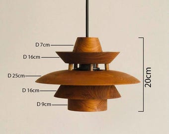 Handcrafted Solid Teak Wooden Scandinavian Pendant Lamp