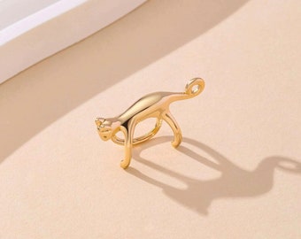 14K Gold Plated Kitty Cat Ear Cuff Wrap Earring / Climber