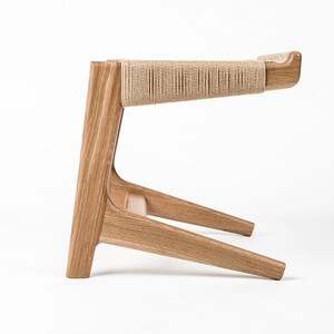 Cantilever Stool, White Oak, Woven Danish Cord, Mid-Century, Hardwood, Rian Collection image 7