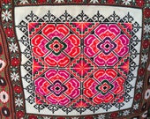 50 Off Folk Art Pillows, Handmade Moroccan, Austrian, Swiss, Embroidery, Needlepoint, Holiday Pillows, 2 Pillows, 18 quot Square, Gift