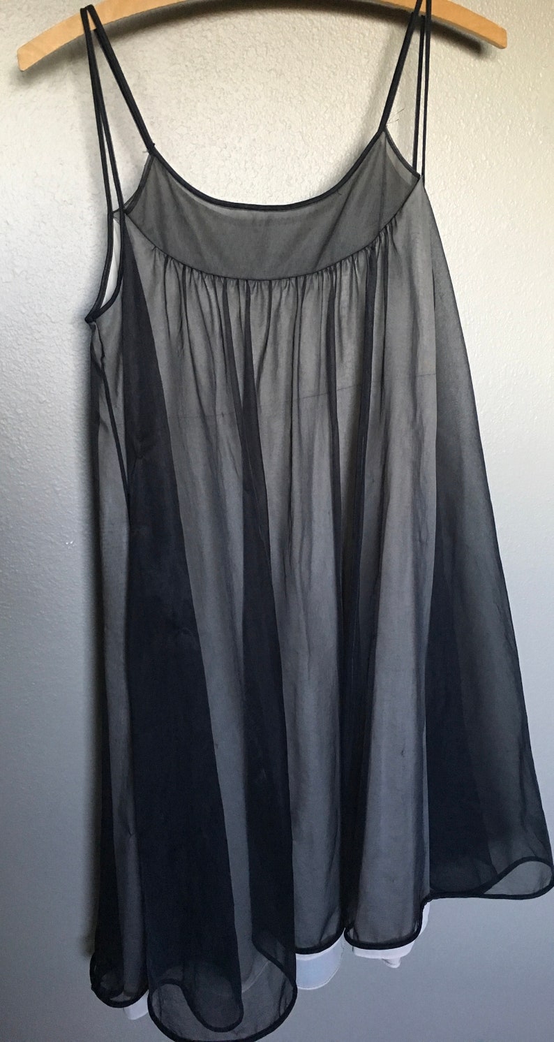 Evening Gown Negligee Night Dress Petite Lingerie Black Chiffon Night Gown 50/% Off Vassarette 34
