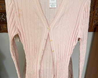 Blush Pink Laura Ashley Long Sleeve Spring Sweater, Size S