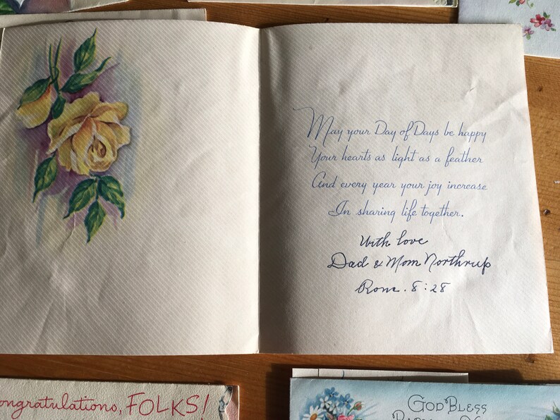 20 Pieces Wedding Congratulations Bod Bless You and Baby 1950s Greeting Cards Ephemera