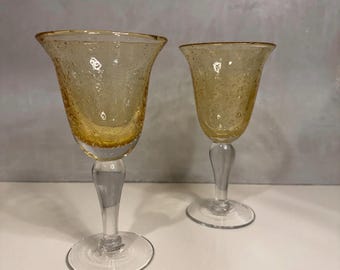 Artland Iris Citrine Bubble Glasses, Set of 2