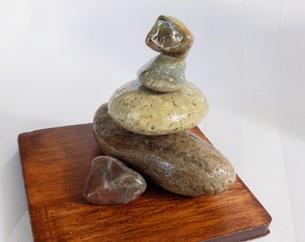 Natural Rock Sculpture, Rustic Style Home Décor, Coastal Beach Home, Beach Wedding Gift, Cabin Home Art Accent, Zen Garden Accent