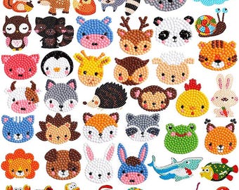 Labeol Diamond Art Kits for Kids DIY Animal Sticker Craft Kit by Numbers