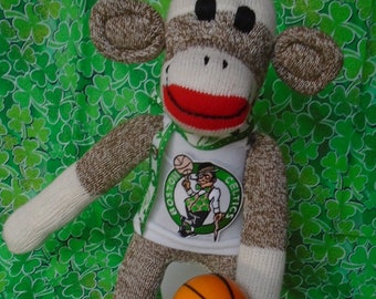 NBA Boston Celtics Basketball Sock Monkey Doll