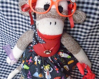 Little Scientist Sock Monkey Doll