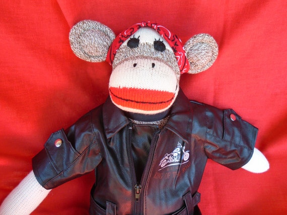 Biker sock monkey