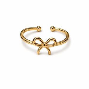 14k guldpläterad sterlingsilverring med rosett – Minimalistiska handgjorda smycken