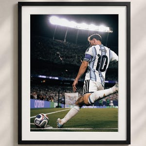 Messi poster, voetbalposter, Lionel Messi, esthetische kamerdecoratie, kunstposter, museumkwaliteit, muurdecoratie Argentinië, WK-poster
