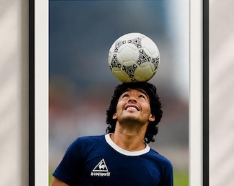 Maradona, Arte mural colorido, Póster de fútbol, Fútbol, Argentina, Decoración estética para habitaciones, Láminas fotográficas, Decoración de habitaciones, Arte de calidad museística