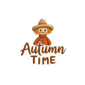 Autumn Time Scarecrow Embroidery Design, Cute Fall Machine Embroidery Pattern, Thanksgiving Scarecrow PES DST, Instant Download