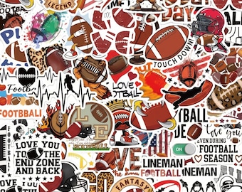 Pacote com 50 adesivos para jogos de futebol, adesivos esportivos, adesivos engraçados, adesivos atléticos, adesivos de times para capacetes, garrafas e torcedores.