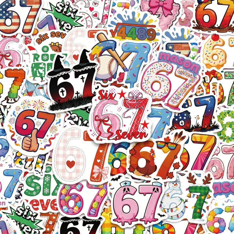 67 Reaction Sticker 67 Stickers - Etsy
