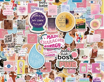 Pacote com 50 adesivos com frases de bem-estar, adesivos motivacionais, adesivos femininos, adesivos inspiradores, adesivos macios para agendas, espelhos e para definir metas.