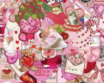 50 STÜCKE Rosa Kokette Aufkleber, blush Aufkleber, reizende Aufkleber, entzückende Aufkleber, süße Aufkleber für Sammelalben, Geschenkboxen, Telefonkästen