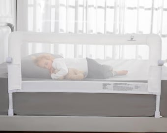 ComfyBumpy Extra Long Toddler Bed Rail, Swing Down Bed Guard with Adjustable Height & Mesh Panel