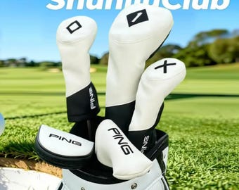 PinsAcesゴルフクラブカバー、半円形ストレートバーパターカバー、ドライバー保護カバー、キャップカバー保護。