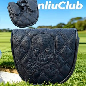 20 Styles Central Axis L.A.B DF3 Golf Club Mallet Putter Head Covers Leather Magnetic Skull/Black