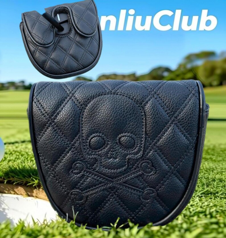 20 Styles Central Axis L.A.B DF3 Golf Club Mallet Putter Head Covers Leather Magnetic Skull/Black
