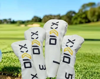XXIO ゴルフクラブ ウッドヘッドカバー ドライバー WF ハイブリッド ヘッドカバー レザー ホワイト