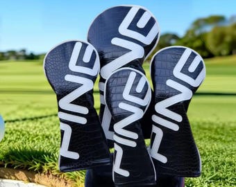 Fundas de cuero negras para cabezas de palos de golf PING Masters Tournament.