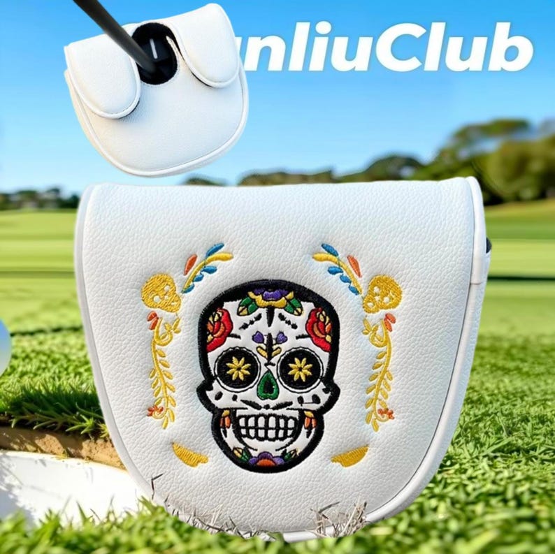 20 Styles Central Axis L.A.B DF3 Golf Club Mallet Putter Head Covers Leather Magnetic Facial Skull