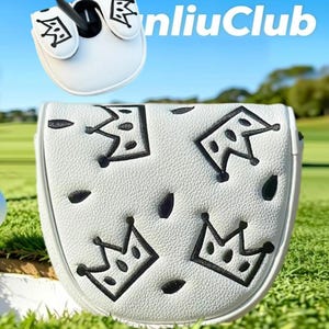 20 Styles Central Axis L.A.B DF3 Golf Club Mallet Putter Head Covers Leather Magnetic Crown/White