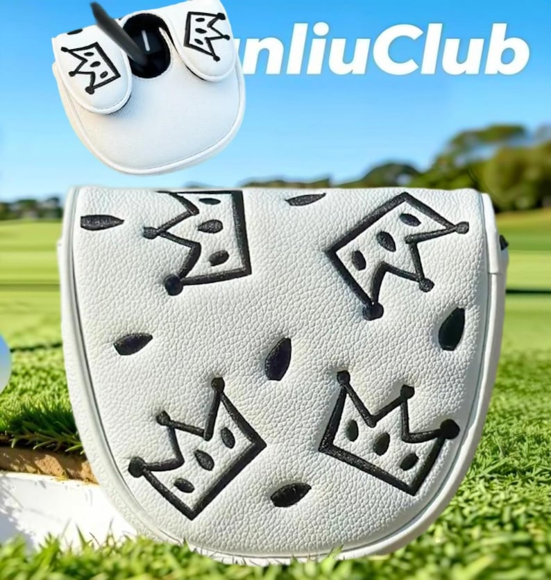 20 Styles Central Axis L.A.B DF3 Golf Club Mallet Putter Head Covers Leather Magnetic Crown/White