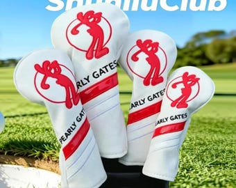 PEARLY GATES PG ウッドヘッドカバー レザーゴルフクラブヘッドカバー 1+3+5+Ut、ゴルフギフト、男性向けゴルフギフト、ゴルフヘッドカバー、ゴルフギフト