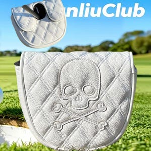 20 Styles Central Axis L.A.B DF3 Golf Club Mallet Putter Head Covers Leather Magnetic Skull/White