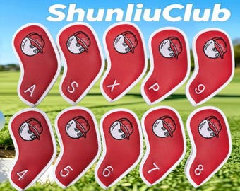 Fundas magnéticas para cabezas de palos de golf Malbon, tamaños 4-9, P, X, A, S, 6 colores.