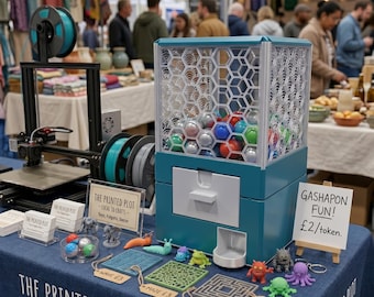 Capsule Vending Machine fully 3D Printed, Stackable, Gashapon, Gachapon, Prize, Vend