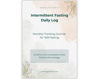 Printable Intermittent Fasting Tracker | 16:8 Daily Log PDF | Blood Sugar Journal | Fasting Planner | Digital Download