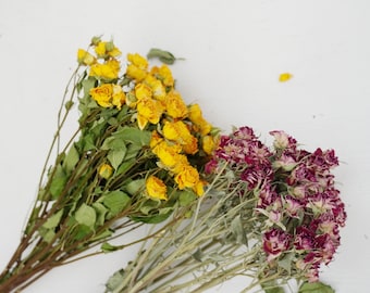 Gedroogde rozen, 2 kleuren (zoals weergegeven in de video) voor huisdecoratie en als vakantiecadeau