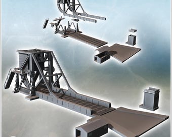 Pegasus Bridge (Bénouville, Normandy, France) - 3D Printable STL Wargaming Terrain for 15mm, 1/72, 28mm & 1/35