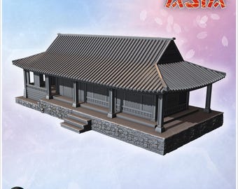 Asian house 16 - 3D Printable STL Wargaming Terrain for 15mm, 1/72, 28mm & 1/35