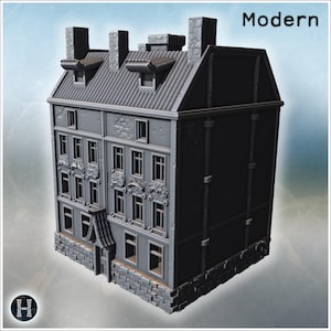 Edificio urbano 33 - Scenario per wargame in formato STL per scale 15 mm, 1/72, 28 mm e 1/35