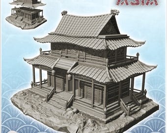 Asian temple with floor and access stairs (34)