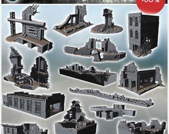 Modern urban ruins pack No. 3 - STL 3D Printing Modern Conflicts 20th 21st Century