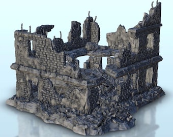 Ruined urban building 10 - STL 3D Printing Modern Conflicts 20th 21st Century