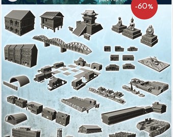 Vietnam war sceneries pack No. 1 - STL 3D Printing Modern Warfare Contemporary Armies Bolt Flames