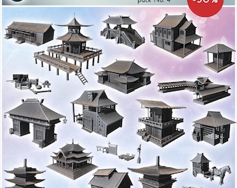 Asian sceneries pack No. 4 - 3D Printable STL Wargaming Terrain for 15mm, 1/72, 28mm & 1/35