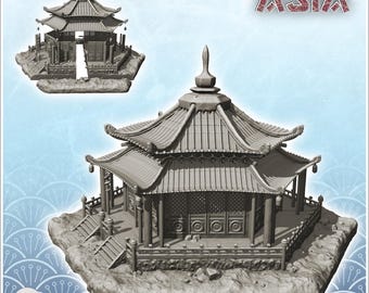 Asian temple with double staircase topped by a spire (37)