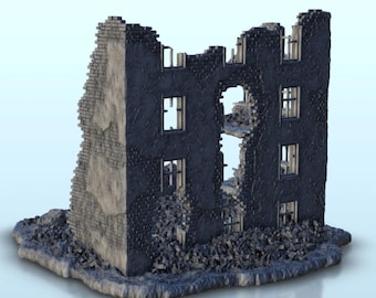 Ruined building 3 - STL 3D Printing Modern Conflicts 20th 21st Century