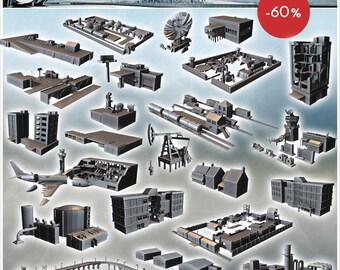 Modern city pack No. 5 - STL 3D Printing Modern Conflicts 20th 21st Century